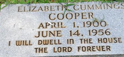 Elizabeth "Lizzie" Cummings Cooper