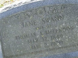 Margaret Jane Swann McLendon Margaret Jane Swann McLendon