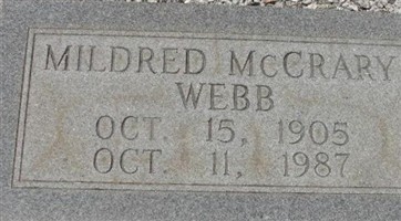 Mildred McCrary Webb Mildred McCrary Webb
