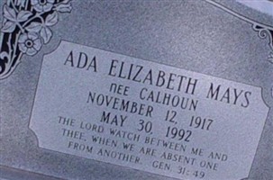 Ada Elizabeth Calhoun Mays Ada Elizabeth Calhoun Mays