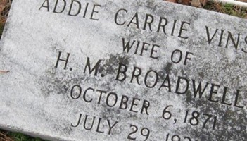 Addie Carrie Vinson Broadwell