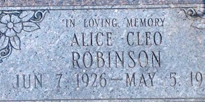 Alice Cleo Robinson Alice Cleo Robinson