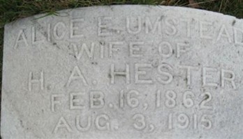 Alice E Umstead Hester Alice E Umstead Hester