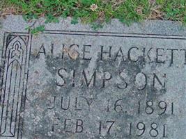 Alice Hackett Simpson