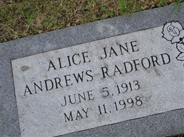 Alice Jane Andrews Radford Alice Jane Andrews Radford