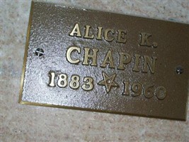 Alice K. Chapin Alice K. Chapin