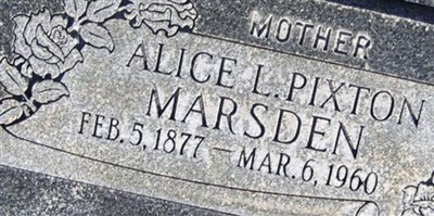 Alice Lindsay Shanks Marsden Alice Lindsay Shanks Marsden