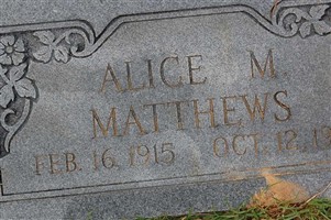 Alice M. Matthews Alice M. Matthews