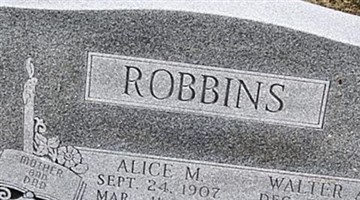 Alice M Robbins Alice M Robbins