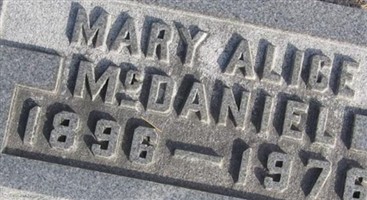 Mary Alice "Mamie" Conlin McDaniel Mary Alice "Mamie" Conlin McDaniel