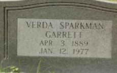 Ella Alverda "Verda" Sparkman Garrett Ella Alverda "Verda" Sparkman Garrett