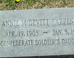 Annie Lee McDevitt Carpenter Annie Lee McDevitt Carpenter
