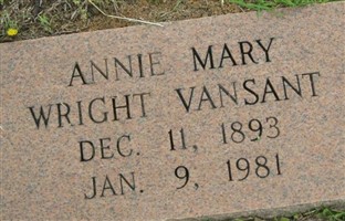 Annie Mary Wright Vansant Annie Mary Wright Vansant