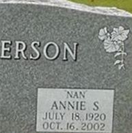 Annie S. "Nan" Paterson Peterson Annie S. "Nan" Paterson Peterson