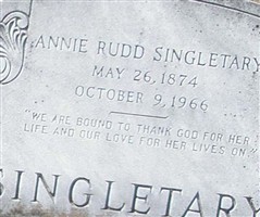 Annie Rudd Singletary Annie Rudd Singletary