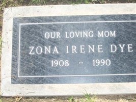 Arizona Irene "Zona" Elmore Luttrell Dye