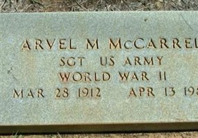 Arvel M McCarrel Arvel M McCarrel