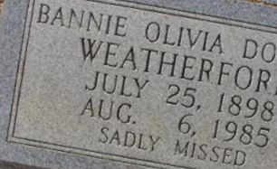 Bannie Olivia Dobson Weatherford