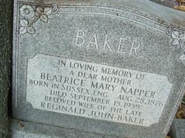 Beatice Mary Napper Baker Beatice Mary Napper Baker