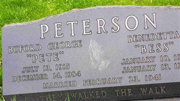 Benedetta "Bess" Peterson Benedetta "Bess" Peterson