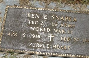 Benjamin Engbert "Ben" Snapka Benjamin Engbert "Ben" Snapka