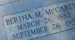 Bertha M McCarty Bertha M McCarty