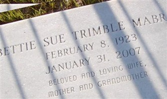 Bettie Sue Trimble Mabray Bettie Sue Trimble Mabray