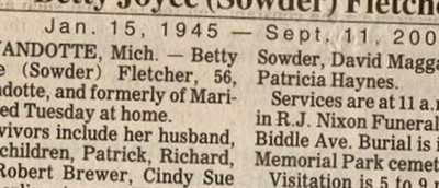 Betty Joyce Sowder Fletcher Betty Joyce Sowder Fletcher