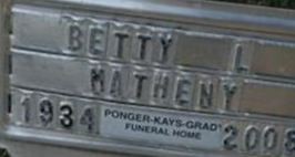Betty L. Matheny Betty L. Matheny