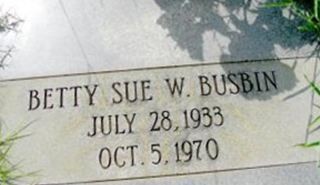 Betty Sue W Busbin Betty Sue W Busbin