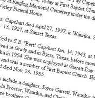 Beulah Fay Capehart Beulah Fay Capehart
