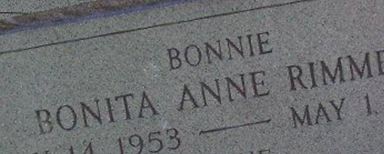 Bonita Anne "Bonnie" Rimmer Bonita Anne "Bonnie" Rimmer