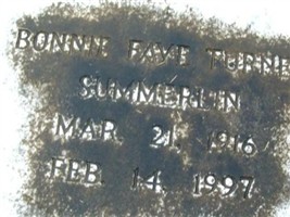 Bonnie Faye Turner Summerlin Bonnie Faye Turner Summerlin