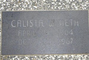 Calista Wilmetta Turney Neth