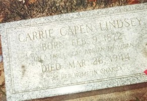 Carrie Amelia Capen Lindsey Carrie Amelia Capen Lindsey