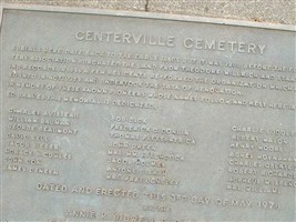 Centerville Cemetery Centerville Cemetery