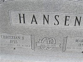 Christian J "Jess" Hansen Christian J "Jess" Hansen