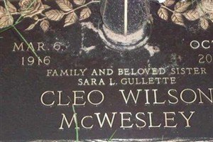 Cleo Delphine Wilson McWesley