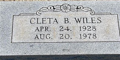 Cleta B Wiles Cleta B Wiles