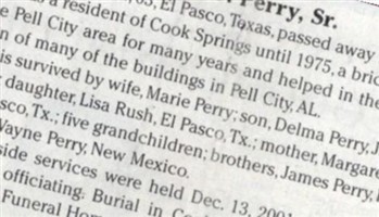 Delma Dean Perry, Sr Delma Dean Perry, Sr