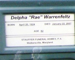 Delpha "Rae" Lanier Warrenfeltz Delpha "Rae" Lanier Warrenfeltz