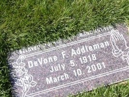 DeVone F. Addleman DeVone F. Addleman