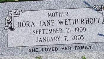 Dora Jane Scott Wetherholt Dora Jane Scott Wetherholt