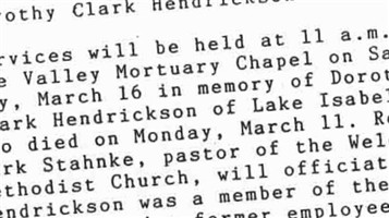 Dorothy Elaine Hendrickson