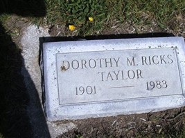 Dorothy M Ricks Taylor Dorothy M Ricks Taylor