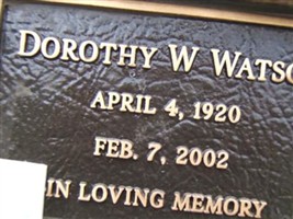 Dorothy W. Watson Dorothy W. Watson