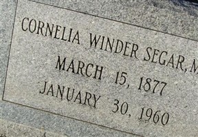 Dr Cornelia Winder Segar Dr Cornelia Winder Segar