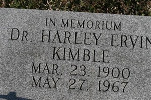 Dr Harley Ervin Kimble