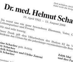 Dr Helmut Schacher Dr Helmut Schacher