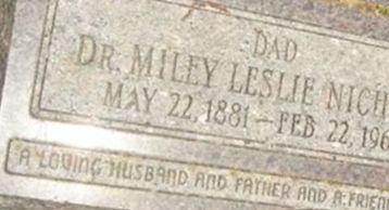 Dr Miley Leslie Nichols
